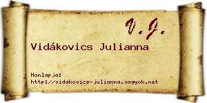 Vidákovics Julianna névjegykártya