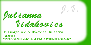 julianna vidakovics business card